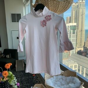 Source Unknown Light Pink Floral Appliqué Long Sleeve Dress